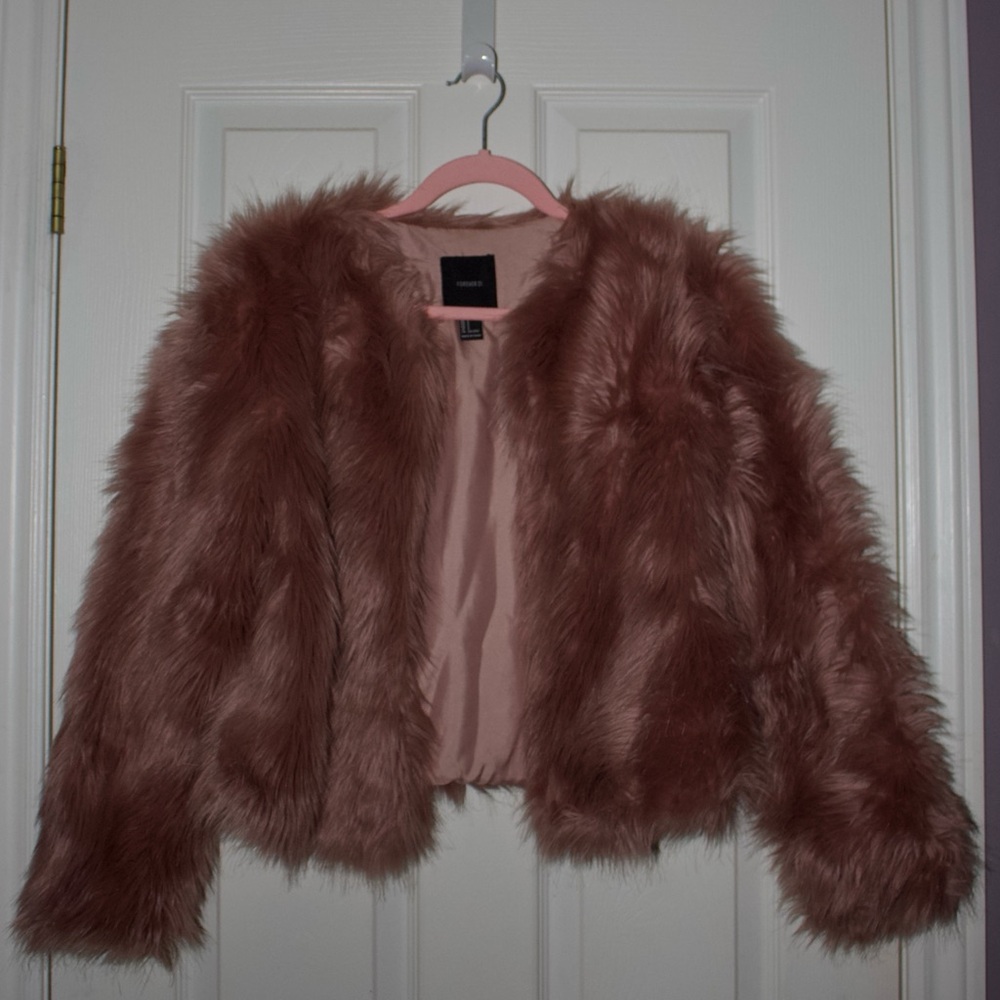 Pink Faux Fur Coat